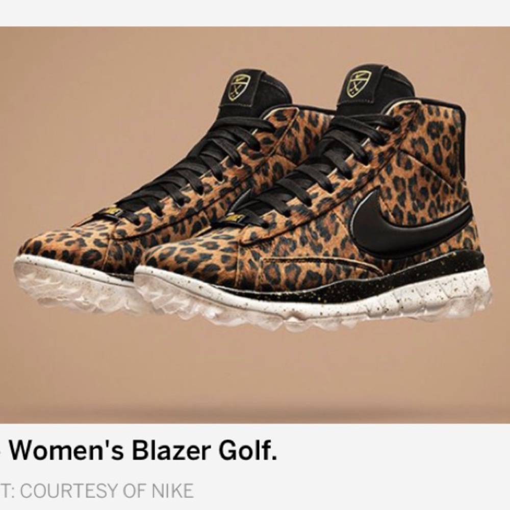 Nike Leopard Blazer High Top Golf Shoes